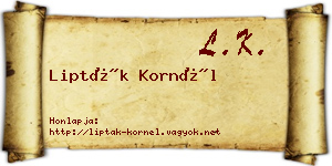 Lipták Kornél névjegykártya