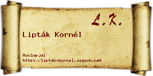 Lipták Kornél névjegykártya